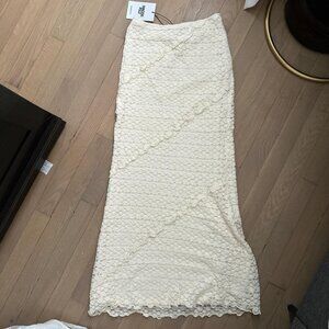 Princess Polly Women's Cream and White Skirt